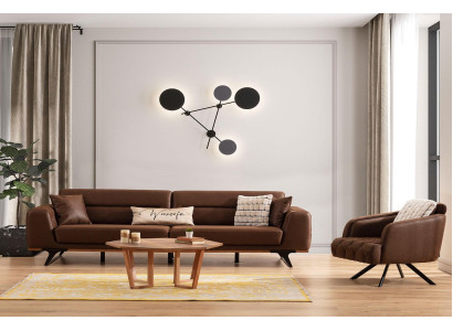 Divano completo quattro posti poltrona divano Marrone Divano in tessuto Divani