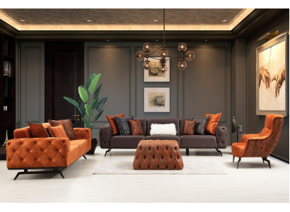 Divano componibile a 4 posti a 3 posti poltrona Arancione divano 3 pezzi divano in tessuto