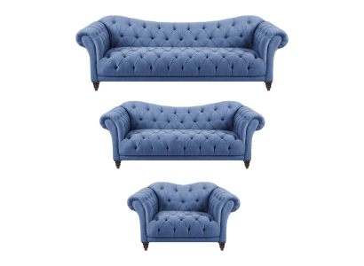 Divano moderno di design Chesterfield di lusso completo.