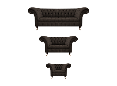 Set di mobili imbottiti di design completo di lusso 3 pezzi Divano/couch.