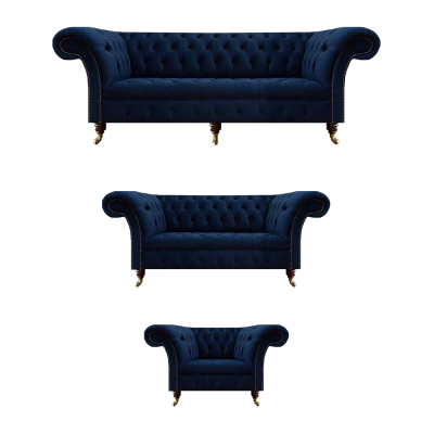 Soggiorno completo mobili 3 pezzi divani lussuosi poltrona tessuto arredamento.