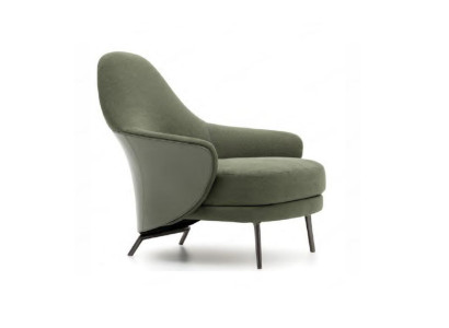 Sedia di lusso, poltrona imbottita, chaise longue, salotto da pranzo verde