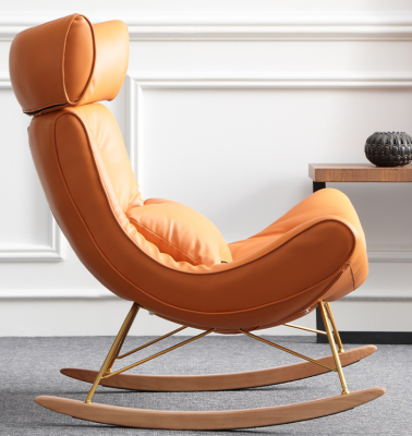 Divano design Poltrona Divano Imbottito di lusso in ecopelle 1 posto a sedere Nuovo Arancione