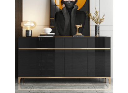 Mobile portaoggetti di lusso, mobiletto scaffale in legno per il soggiorno, design moderno.