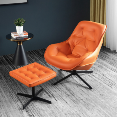 Set di poltrone imbottite di design classico Chesterfield + pouf