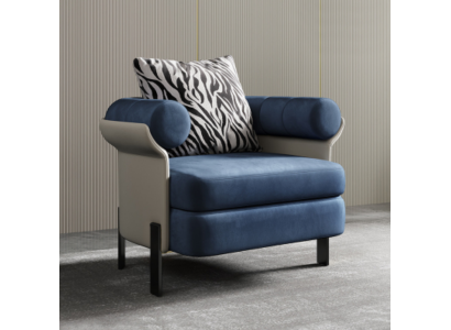 Poltrona Lounge Design con schienale, poltrona imbottita, divano a 1 posto per il salotto, nuovo.