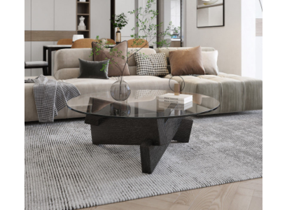 Tavolino Design Mobili di lusso Nuovo nero Moderno Soggiorno Legno Vetro