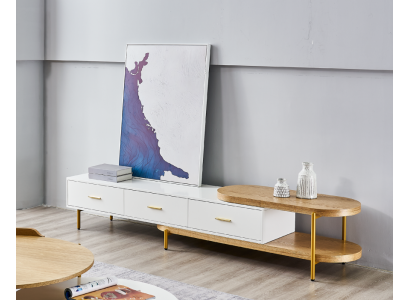 rtv Mobiletto TV con cassetti, mensole, comò, tavolo in legno per il soggiorno design.