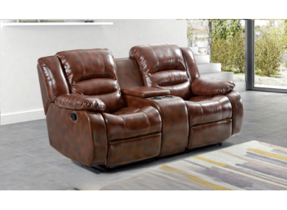 Divano 2 posti Design Sofas Divani Imbottiti Relax Marrone Soggiorno