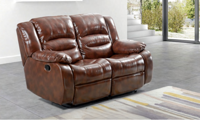 Divano soggiorno 2 posti Divano moderno imbottito divano marrone legno