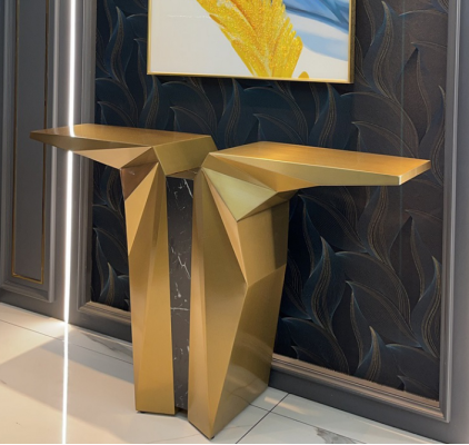 Legno Moderno Mobile Consolle in Oro Tavolo Stile Design Console Nuovo