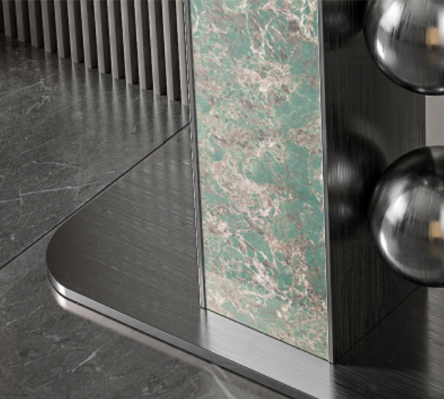 Moderno tavolo consolle di lusso in legno grigio da designer per il salotto, mobili nuovi.