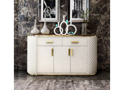 Comò design in legno armadio di lusso credenza bassa credenza bianca nuova.