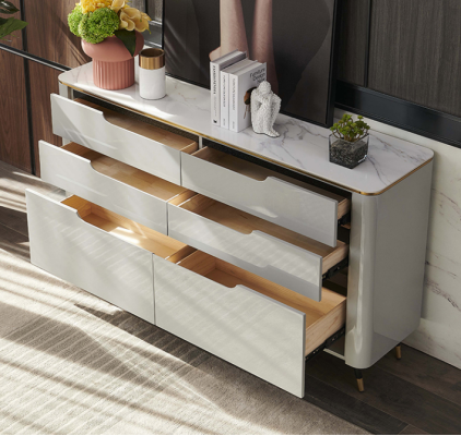 Mobile portaoggetti design con cassetti e ante, credenza per il soggiorno, nuovo.