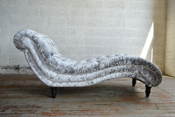 Chesterfield Divano Chaise Longue Letto Chaise Club Relax Decorazione Letto in Pelle