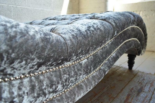 Chesterfield Divano Chaise Longue Letto Chaise Club Relax Decorazione Letto in Pelle