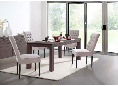 Set di sedie Chesterfield design, gruppo di poltrone imbottite. 4 sedie nuove.