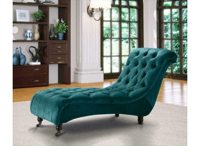 Chesterfield Velluto Chaise Lounge Divano da designer Club Liege Tessuto in Poliestere.