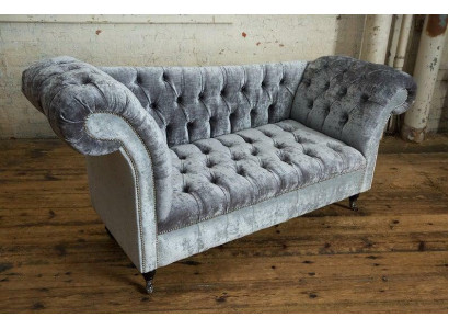 Design Chesterfield Divano in tessuto Chaise Lounge Imbottito Nuovo Divani Chaise longue