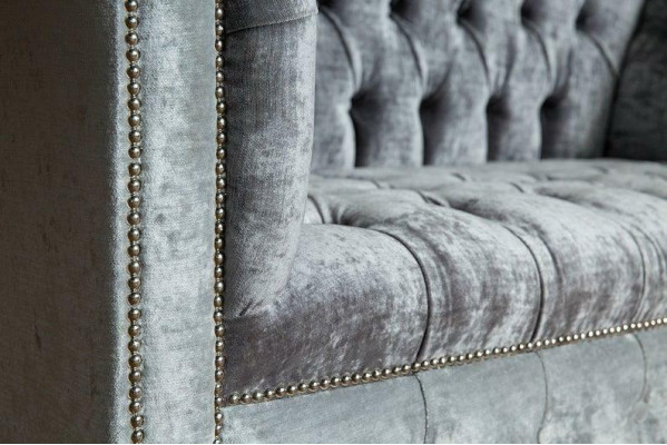 Design Chesterfield Divano in tessuto Chaise Lounge Imbottito Nuovo Divani Chaise longue