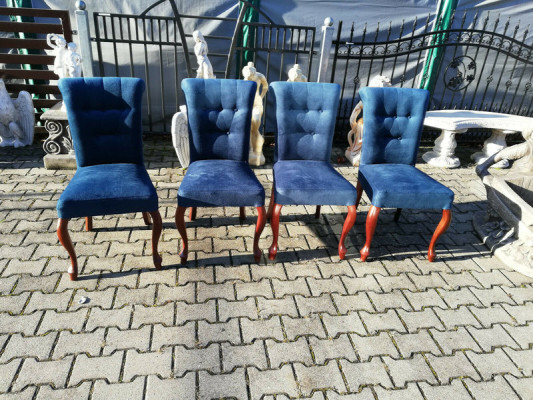 Sala da pranzo set di 4 sedie imbottite, schienali in legno per soggiorno.