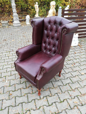 Poltrona Poltrona Chesterfield Sedia Seduta Cuscino Divano Lounge Pelle Vera Nuovo!