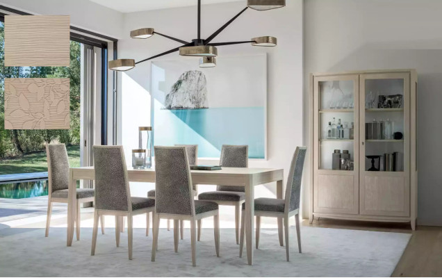 Sedia Gruppo Set di mobili Tavolo 6 sedie Design sala da pranzo Legno Set da pranzo 7 pezzi