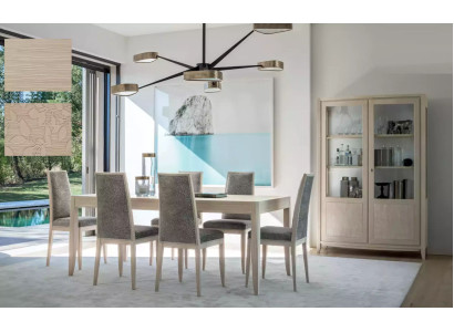 Sedia Gruppo Set di mobili Tavolo 6 sedie Design sala da pranzo Legno Set da pranzo 7 pezzi