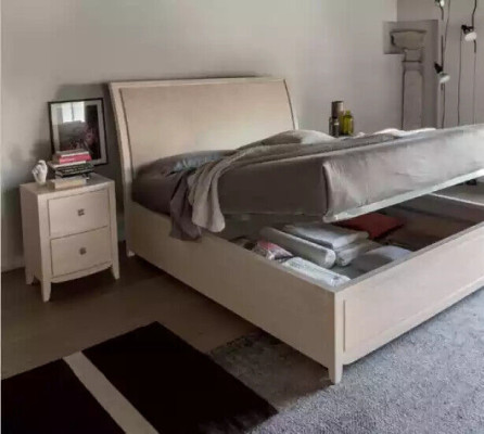 Letto 2x Comodini Set completo di camera da letto di lusso Grigio 3 pezzi