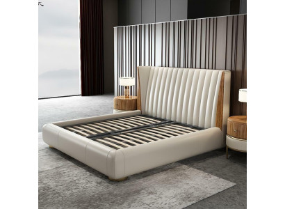 Designer Mobili Italiani Letto Matrimoniale Camera da Letto 150x200cm Letti in Pelle Nuovi