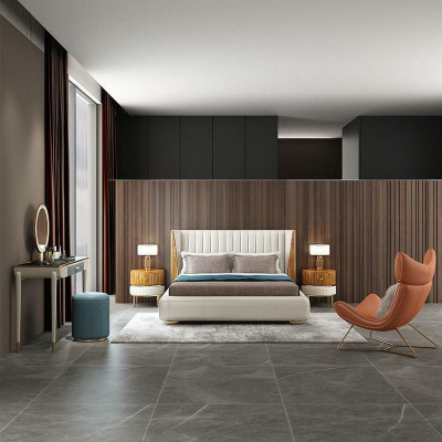 Designer Mobili Italiani Letto Matrimoniale Camera da Letto 150x200cm Letti in Pelle Nuovi