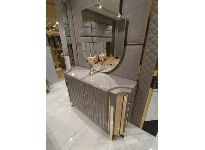 Comò con specchio Moderno Comò con specchio di lusso Design moderno Camera da letto