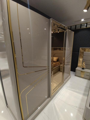 Armadio moderno Armadio di lusso in legno Armadi Vetro Lucido Camera da letto