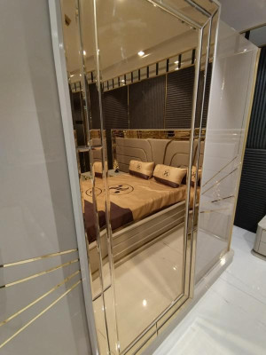 Armadio moderno Armadio di lusso in legno Armadi Vetro Lucido Camera da letto