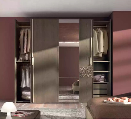 Camera da letto Letto 2x Comodino Design 6 pezzi Set completo marrone 6 pezzi