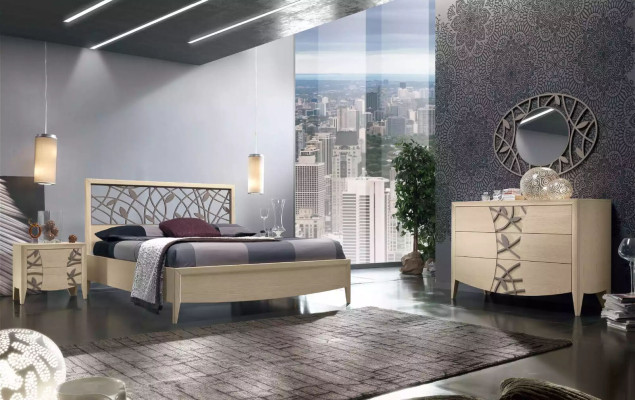 Camera da letto Comò Specchio Credenza Comodini Legno Design moderno di lusso