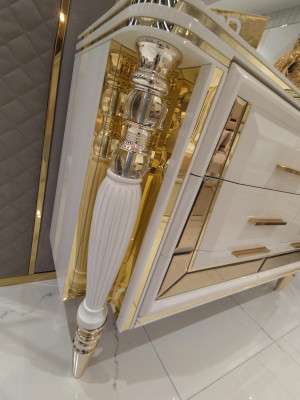 Camera da letto Completo in legno Comò con specchio Mobili moderni 2 pezzi. Nuovo