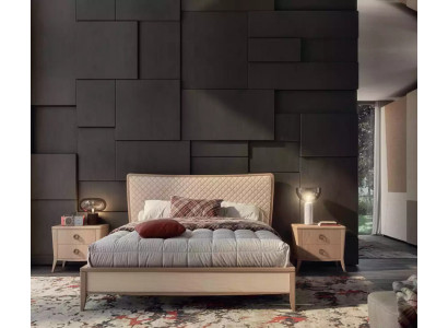 Set da camera da letto Letto 2 comodini Design di lusso nuovo 3 pezzi Moderno Legno