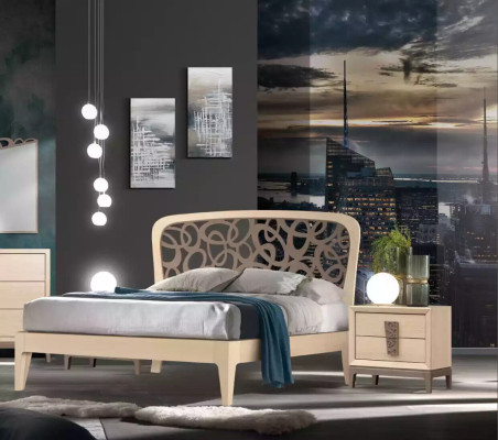 Camera da letto Set Letto 2 Comodini Armadio Design di lusso nuovo 6 pezzi