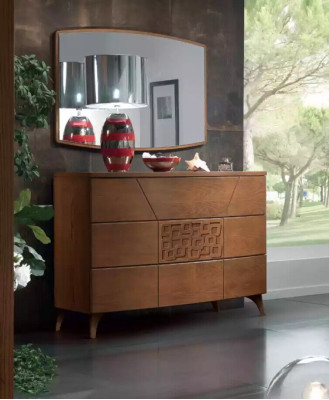 Set da camera da letto Comò Specchio di lusso Moderno completo 2 pezzi