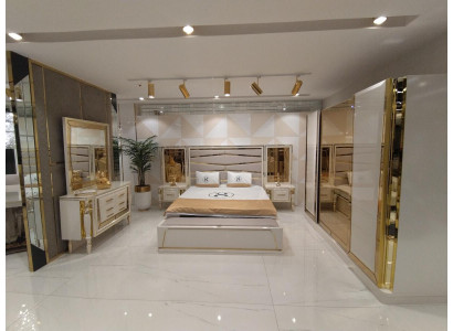 Set da camera completo Letto + 2 comodini con specchio Moderno Nuovo