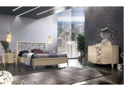 Set camera da letto completo letto 2x comodino comò 5 pezzi nuovo beige