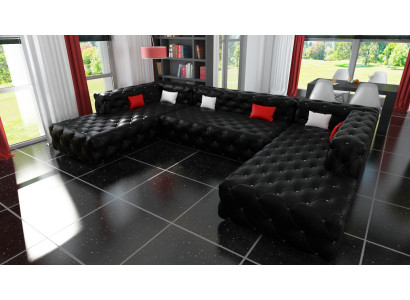 Divano ad angolo Chesterfield Living landscape Divano di design di lusso Divano divano divano Power Sofa