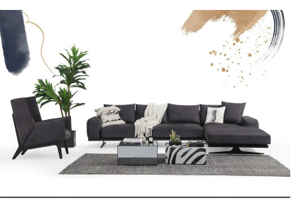 Divano ad angolo a forma di L Poltrona Divano Soggiorno Grigio Moderno Tessuto Divani a 2 posti