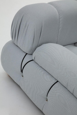 Completo set di divani Composizione divano 3-2-1 posti moderno in tessuto grigio.