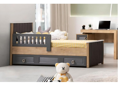 Telaio letto Letto bambini Letto Camera dei bambini Mobili per la cameretta Grigio Legno