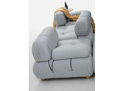 Salotto Divano ad angolo Tessuto Divani Angolo Grigio Moderno Design in Poliestere
