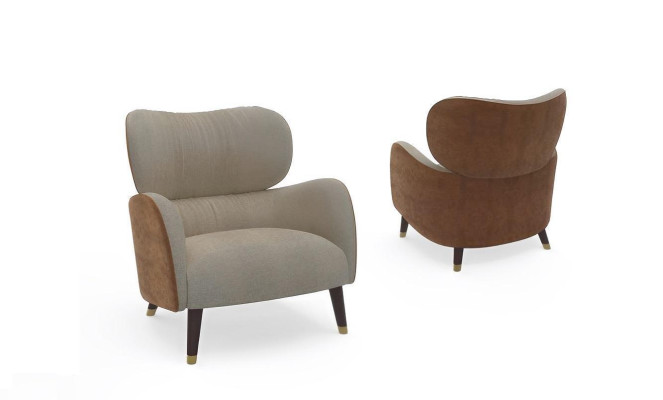Poltrona grigia, design moderno di lusso, da soggiorno, in stile singolo, poltrona per la televisione.
