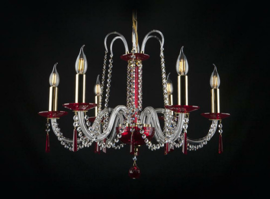 Candelabro Stile Antico Lampada Copertura Luce Rossa Lampade Lampadario Lampada Cristallo