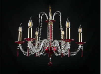Candelabro Stile Antico Lampada Copertura Luce Rossa Lampade Lampadario Lampada Cristallo